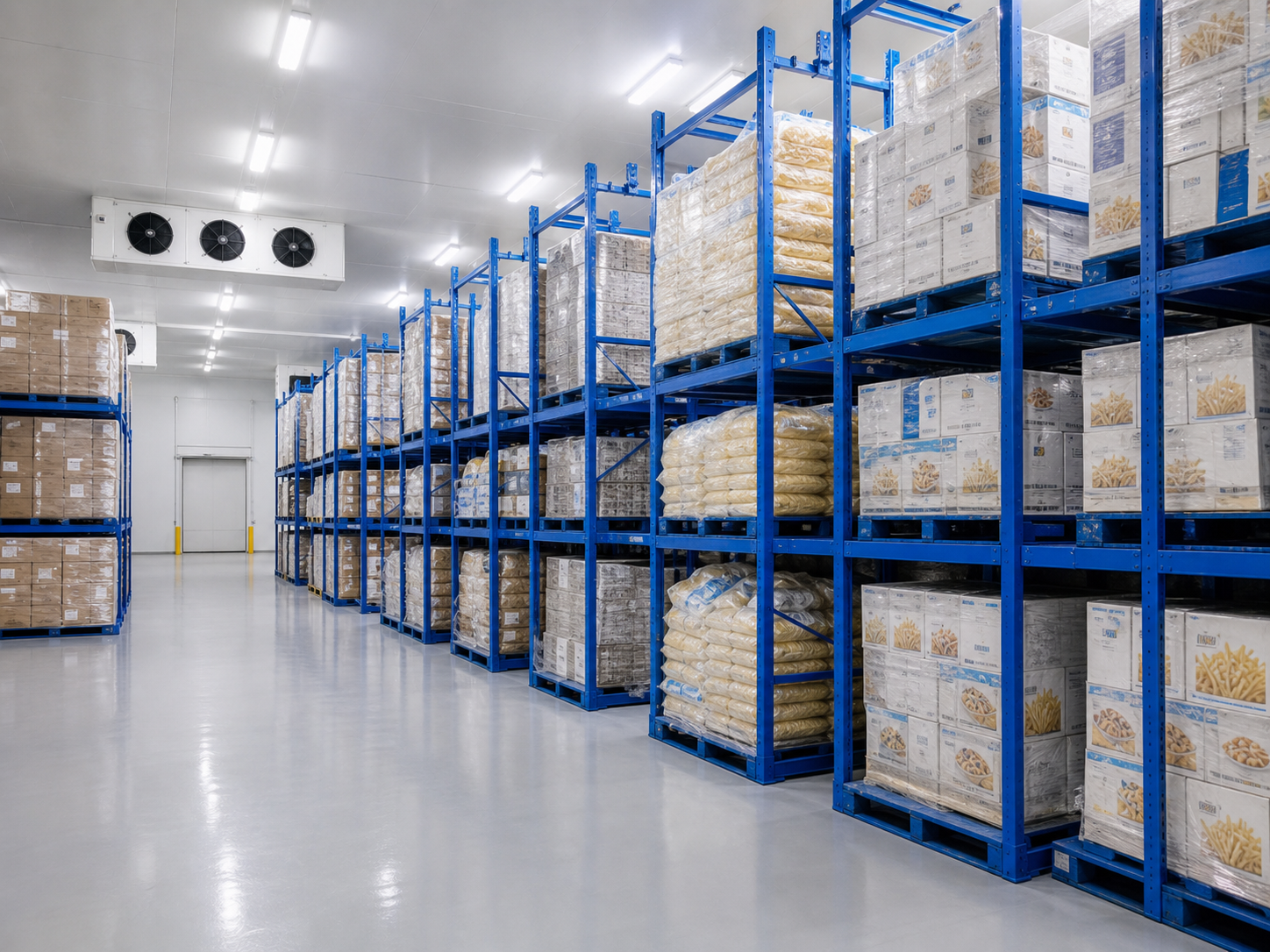Clean finished frozen storage racks