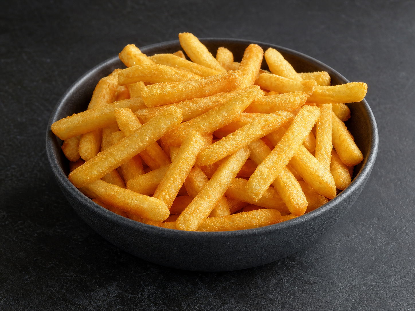 Coated frozen French fries for foodservice
