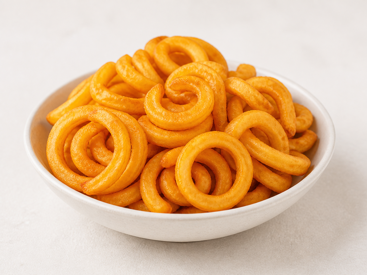 Curly frozen potato fries